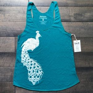 Teal Blue American Apparel Peacock Tank Top. NWT